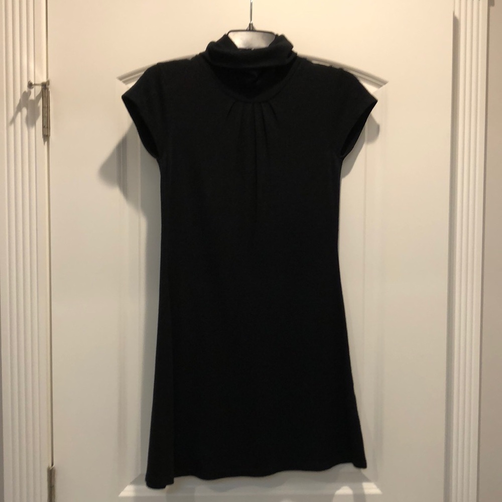 Black Vfish mini dress with mock turtleneck